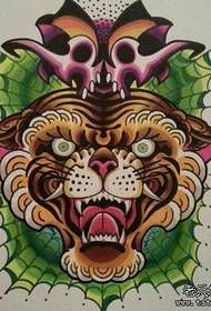 δημοφιλές σούπερ όμορφος χειρογράφημα τατουάζ ενός χρώματος τίγρης