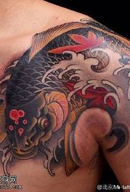 shoulder koi maple leaf Tattoo pattern
