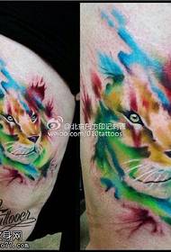 Thupi la Tigh Watercolor Tiger tattoo