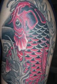crveni i crni koi ribe uzorak velike tetovaže