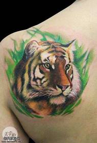 Back Tiger Head Tattoo Pattern