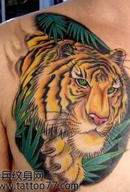 kifua kutawala tiger kichwa tattoo muundo
