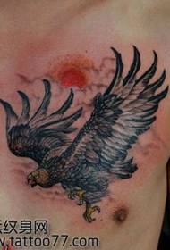 handsome chest eagle tattoo pattern