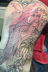 modello di tatuaggio koi punto posteriore