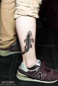 Leg squid tattoo pattern