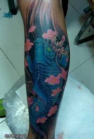 mudellu di tatuaggi di calamar blu di gamba