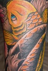 شانه رنگ الگوی تاتو ماهی koi طلا