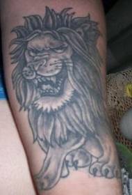bracciu grigiu grigia di tatuaggio di leone