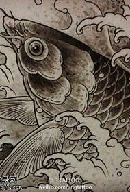 دستنوشته الگوی تاتو ماهی مرکب خوب پاک