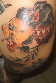 modello di tatuaggio in stile classico leone e diamante