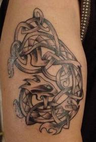 Combinazione di nodi celtici del modello del tatuaggio del leone