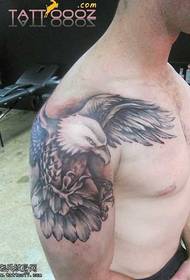 Patrón de tatuaje de águia de pluma de brazo