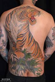 full back tiger uphill tattoo pattern