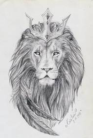 immagine materiale manoscritto modello tatuaggio re leone prepotente