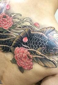 shoulder koi flower tattoo Pattern
