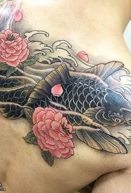 Schëller Koi Blummen Tattoo Muster