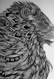Tato sirah tato manuskrip ireng tato abu-abu tato sketsa singa Kepala tato kepala