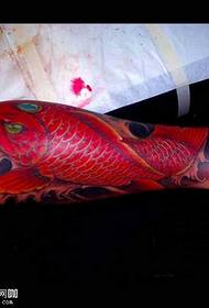 red squid tattoo pattern
