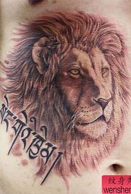 живіт домінуючий прохолодний лев голова татуювання візерунок