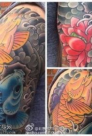 spalla due disegni del tatuaggio koi