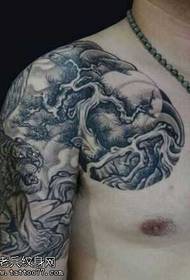 Half-Tiger Tiger Downhill Tattoo Pattern