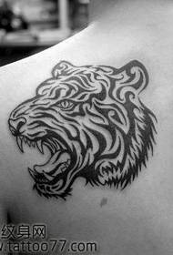 domineering back totem tiger tattoo pattern