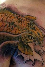 Златен модел татуировка на калмари