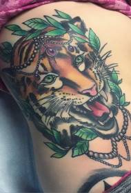 novi školski tigrasti tigrasti glavu i nakit uzorak tetovaža