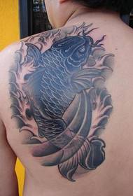 knappe zwart-witte inktvis tattoo