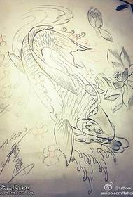 squid lotus line ûntwerp tattoo patroan