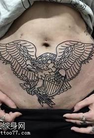 belly line eagle tattoo pattern