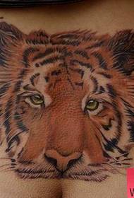 szépség derék színes tigris fej tetoválás mintával