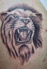 черен ревящ модел татуировка на Лъв