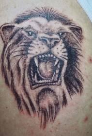 modello tatuaggio leone ruggente nero