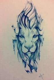 rukopis tetovanie leva hlava skica tetovanie rukopis tetovanie leva hlava
