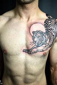 shoulder watercolor tiger tattoo pattern
