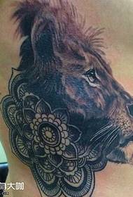 Patrón de tatuaxe de Lion e Van Gogh