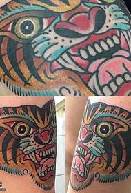 patrón de tatuaje de tigre becerro