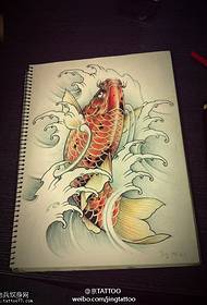 manuscrito de patrón de tatuaje de salto de calamar brillante glamoroso