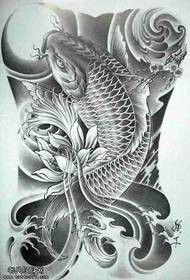 tatoveringsmønster med full rygg blekksprut
