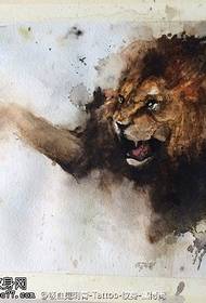 Motif de tatouage de lion féroce