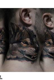 Modello tatuaggio tigre collo