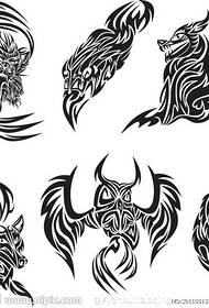 토템 호랑이 문신 패턴