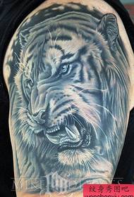 bras classique super beau motif de tatouage tête de tigre noir et blanc