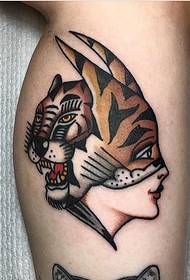 Tiger Girl Tattoo Pattern