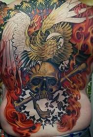 модел на татуировка на задния орел на черепа