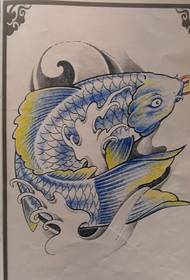 tradición tradicional manuscrito de tatuaje de calamar