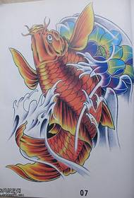 model de tatuaj de lotus roșu de calamar roșu