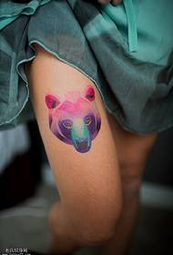 gamay nga watercolor sa leg Tiger Tattoo Pattern