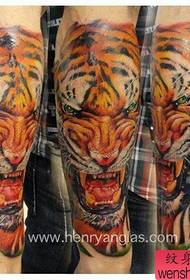 pola tato sirah macan warna kanthi lengen